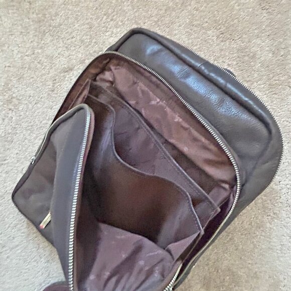 Gianni Conti Leather Unisex Backpack Brown - Picture 5 of 14